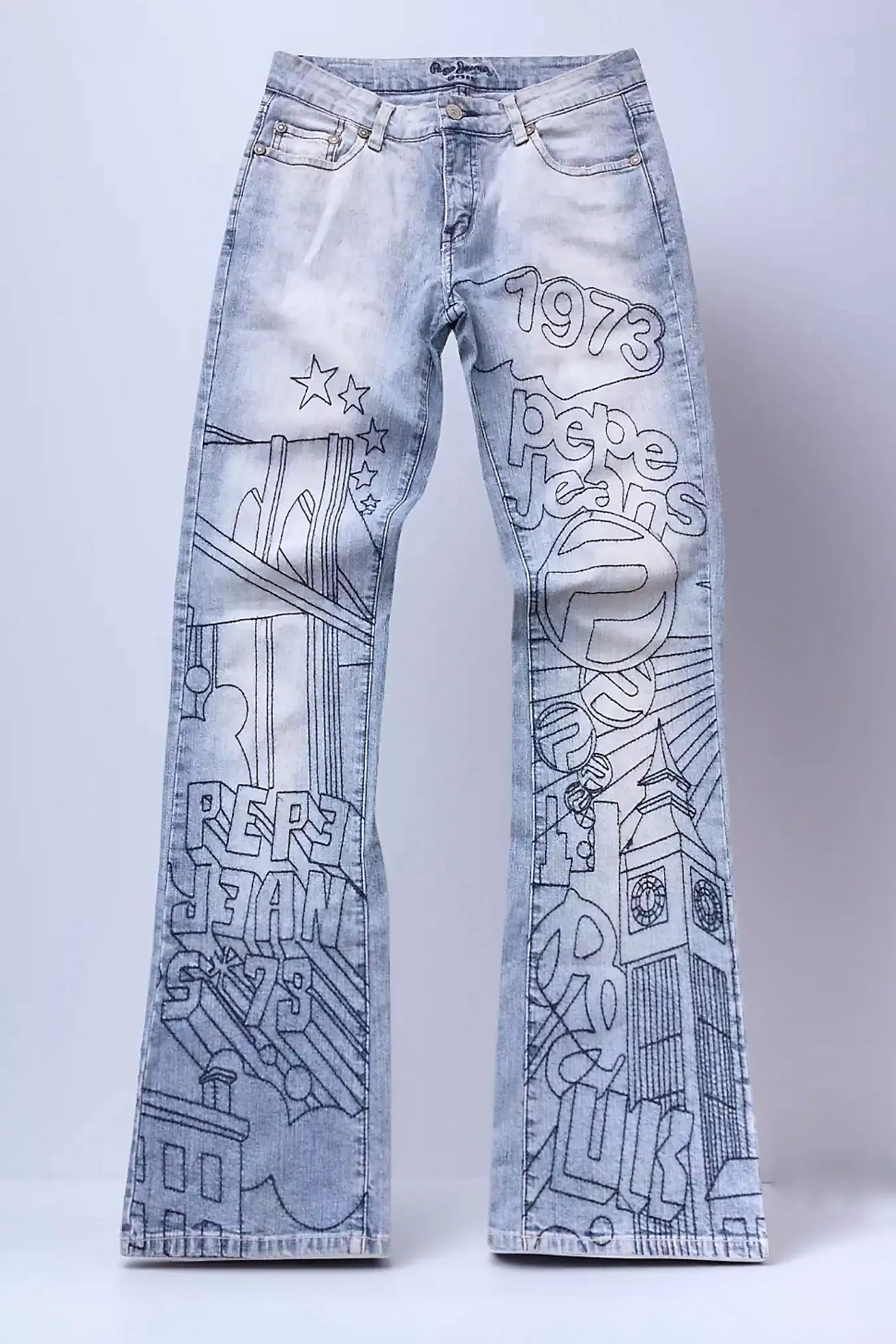 1990's Pepe Embroidered Denim Jeans Selected by Garbage Soup | Free People (Global - UK&FR Excluded)