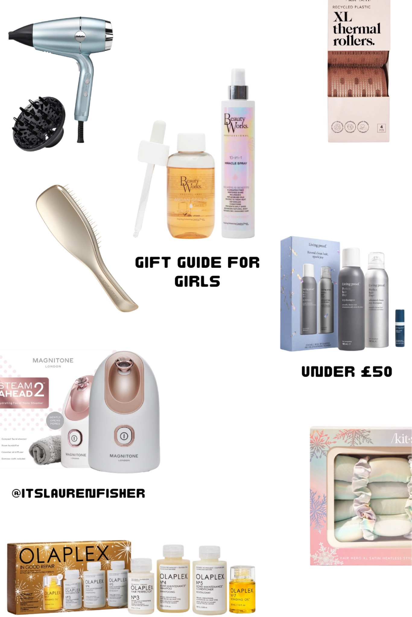 Gifts for the girls under £50 

blow dry / hair dryer / hair brush / hair oil / rollers / heatless curlers / beauty works / dyson airwrap / shark flex style / bondi boost / ghd / olaplex / living proof / colour wow / hair tools / hair care / beauty / christmas gift / gift guide / christmas gifts for her / christmas gift guide / christmas gift ideas / christmas gift guide for her / christmas gift guide 2024 / gift ideas for women / gift guide for her / last minute / autumn / winter / 2024 

#giftguide #christmasgift #giftsforher #giftguideforher #giftsforwomen



#LTKbeauty #LTKwinter #LTKgiftguide