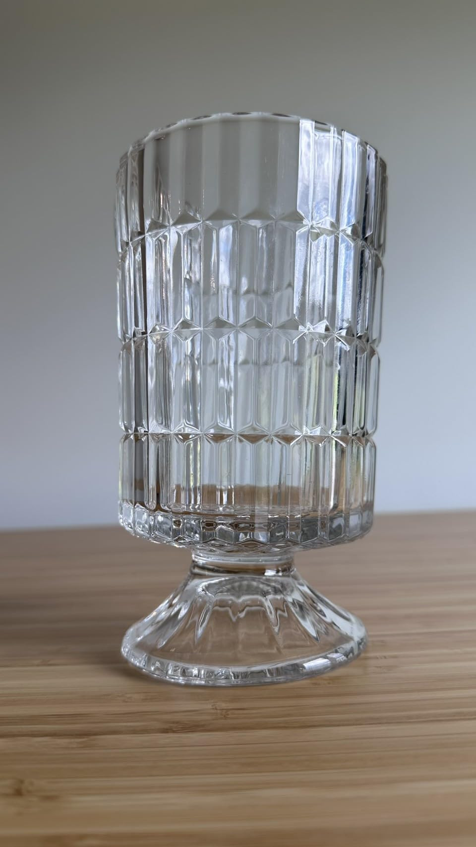 7 Inch Modern Glass Vase with Embossed Ribbed Base - Clear Hydroponic Design for Home Decor, Wedd... | Amazon (US)