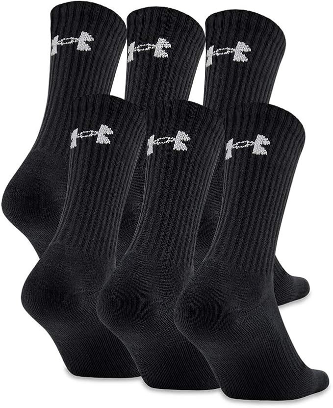 Under Armour Adult Cotton Crew Socks, 6-Pairs | Amazon (US)