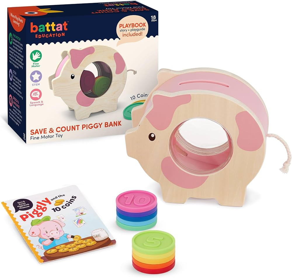 Battat Education – Piggy Bank for Kids – Educational Pig Toy – Developmental Playset – Fi... | Amazon (US)