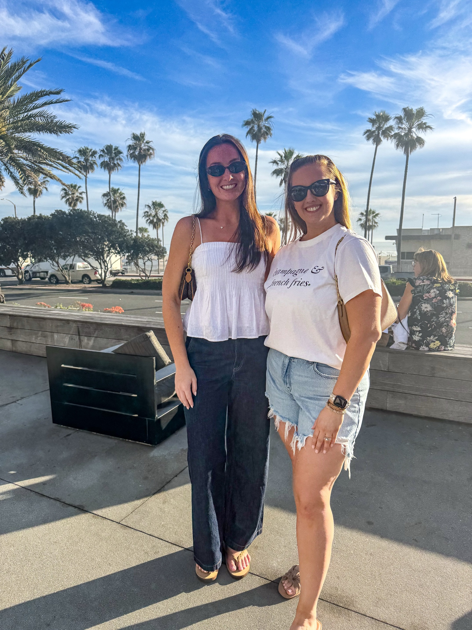 Surf city dinner outfits. Casual night out with family for dinner. Cut off denim shorts.

#LTKMidsize #LTKTall #LTKU