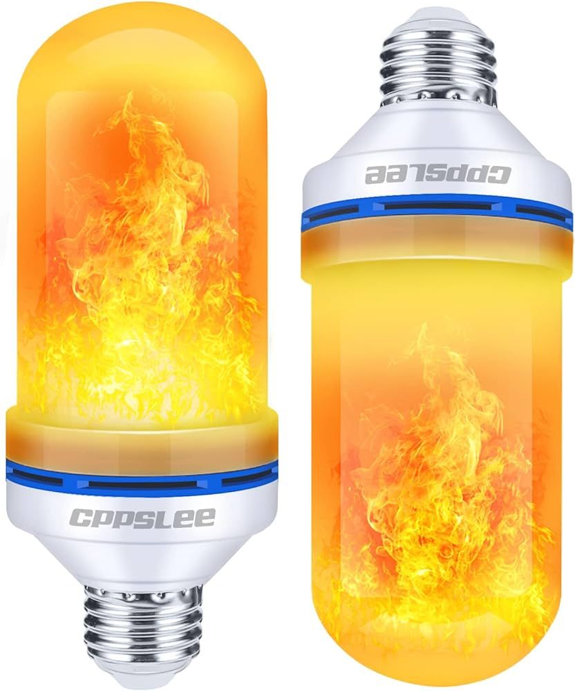 CPPSLEE LED Flame Light Bulbs, 4 Modes Fire Light Bulbs, E26 Base Flame Bulb, Halloween Decoratio... | Amazon (US)