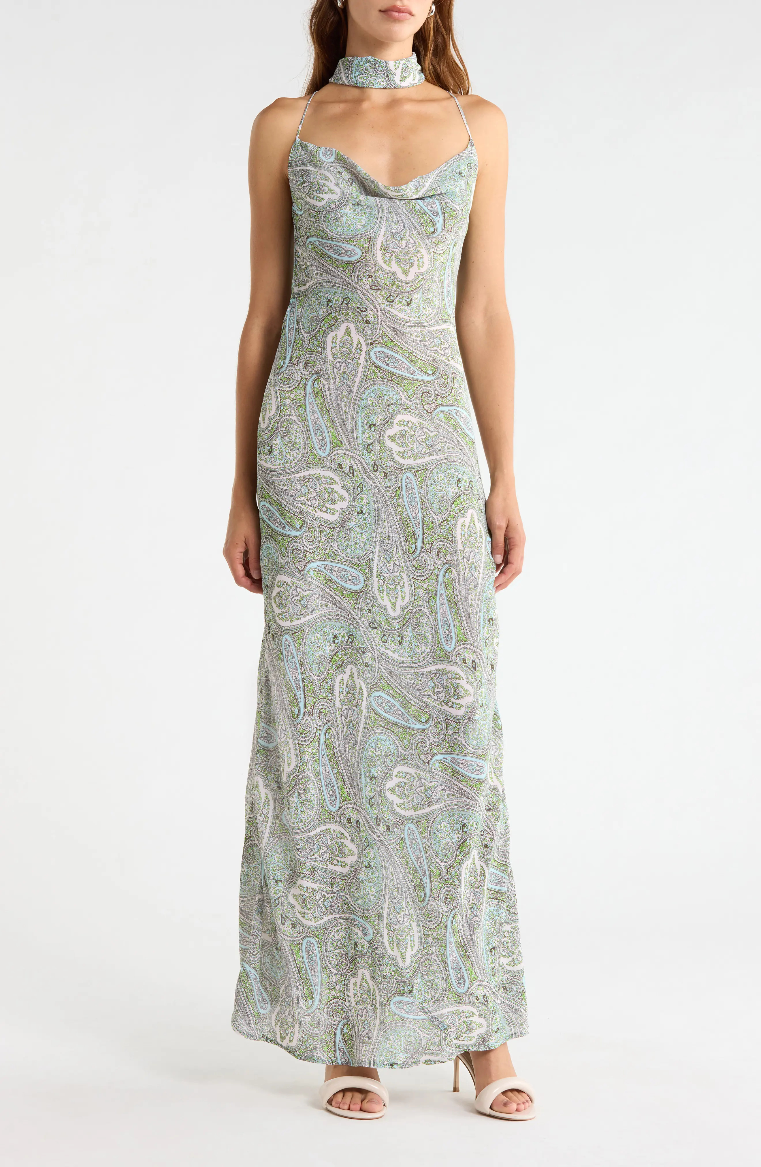 Cheryl Paisley Slipdress with Scarf (Women) | Nordstrom | Nordstrom