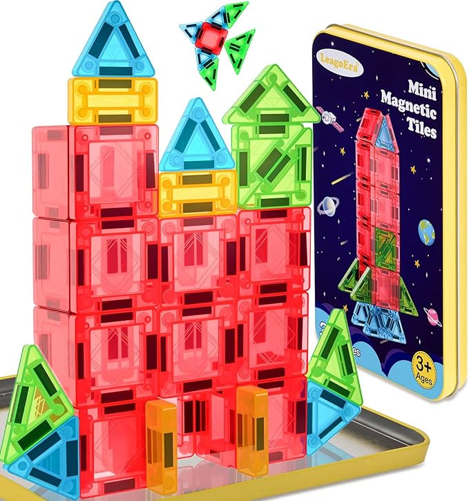 Magnetic Tiles Magnetic Blocks Building Toy: Portable Mini Magnetic Tiles Travel Set 32 Pieces Mo... | Amazon (US)