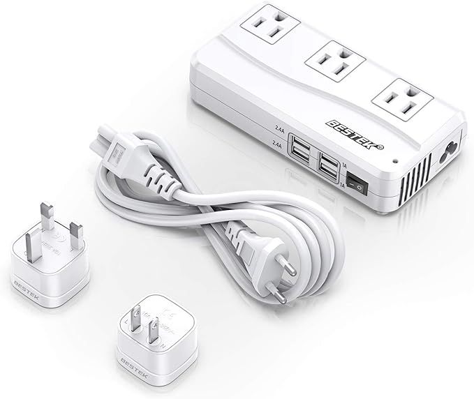 BESTEK Universal Travel Adapter 220V to 110V Voltage Converter with 6A 4-Port USB Charging and UK... | Amazon (US)