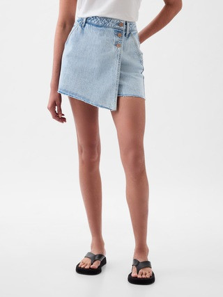 Denim Wrap Mini Skort | Gap (CA)