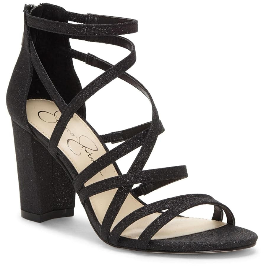 Jessica Simpson Stassey Women's Caged Faux Leather Back Zip Dress Sandals | Amazon (US)