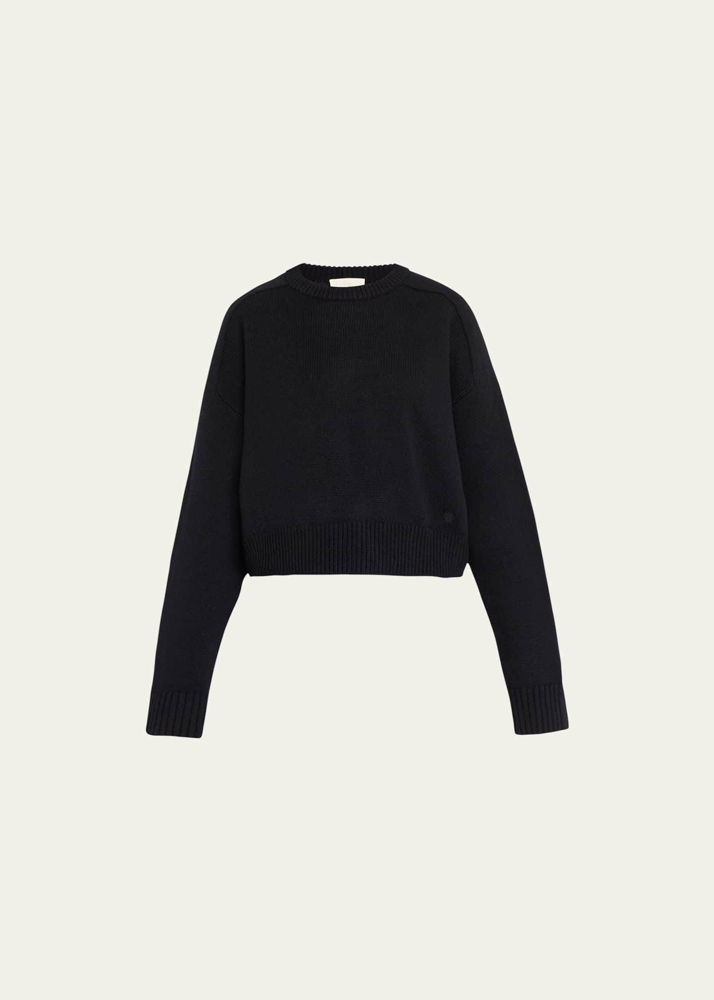 Loulou Studio Bruzzi Wool-Cashmere Raglan-Sleeve Crop Sweater | Bergdorf Goodman