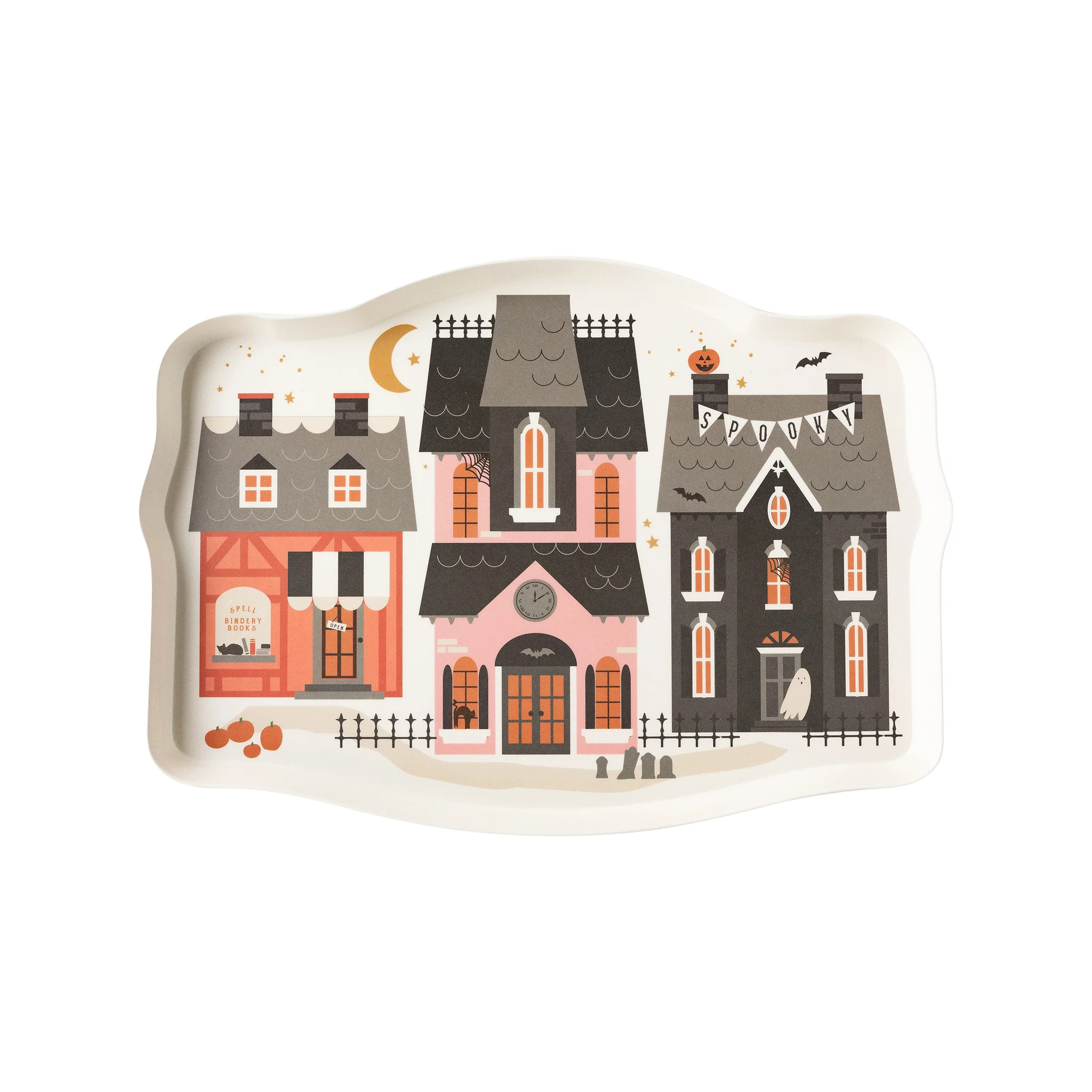 Haunted Village Halloween Bamboo Tray | My Mind's Eye