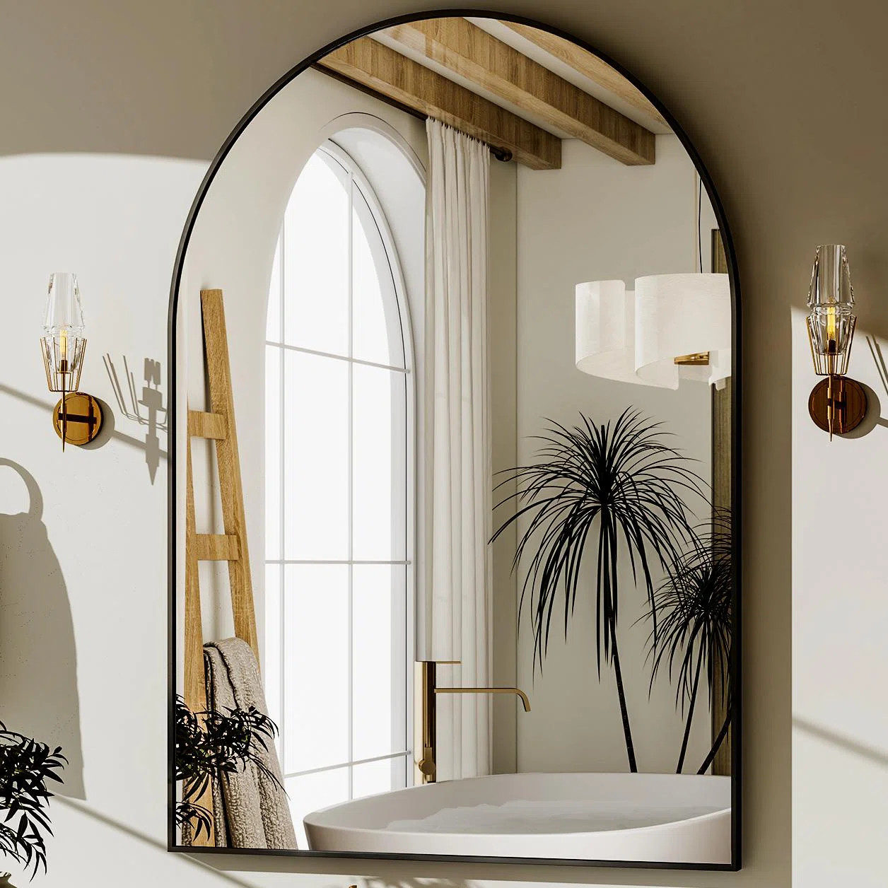 Rasto Aluminum Framed Arched Wall Mounted Bathroom Vanity Mirror | Wayfair North America