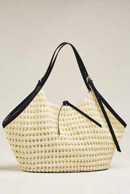 Celandine Oversized Raffia Winged Hobo Bag | Anthropologie (US)