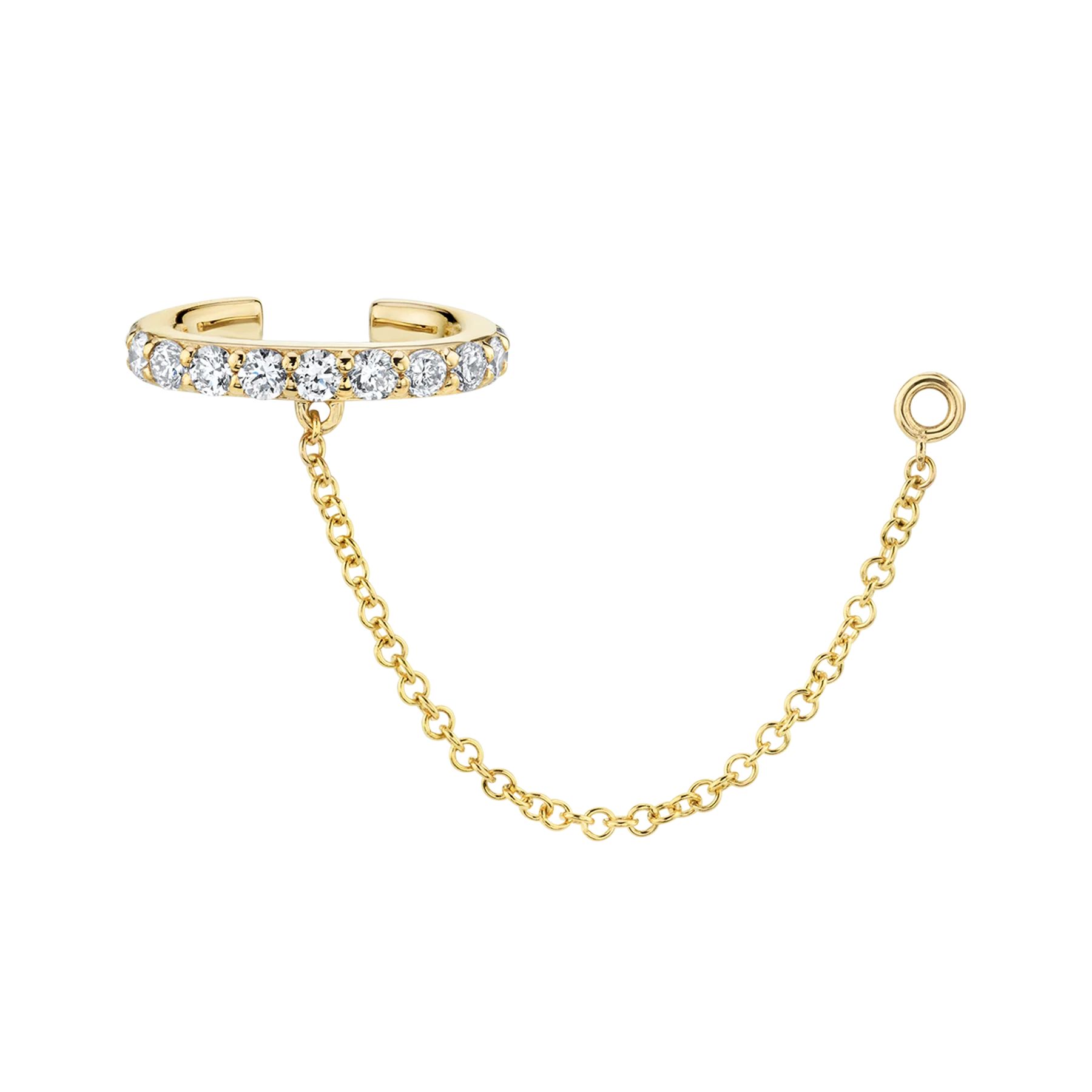 Connected Cuff Earring - White Diamond / 14k Yellow Gold | The Last Line (US)