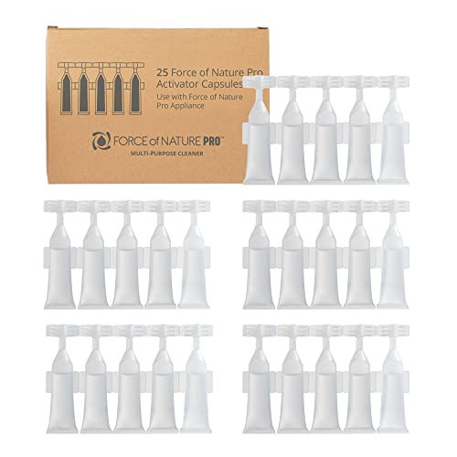 Force of Nature Pro Activator Capsules - Eco-Friendly All Purpose Cleaner Refill - Disinfectant, Sanitizer, Deodorizer Bulk Supplies for School, Office, Hospital - 25 Count, 10ml Each | Amazon (US)