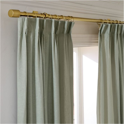Pleated European Flax Linen Blackout Curtain