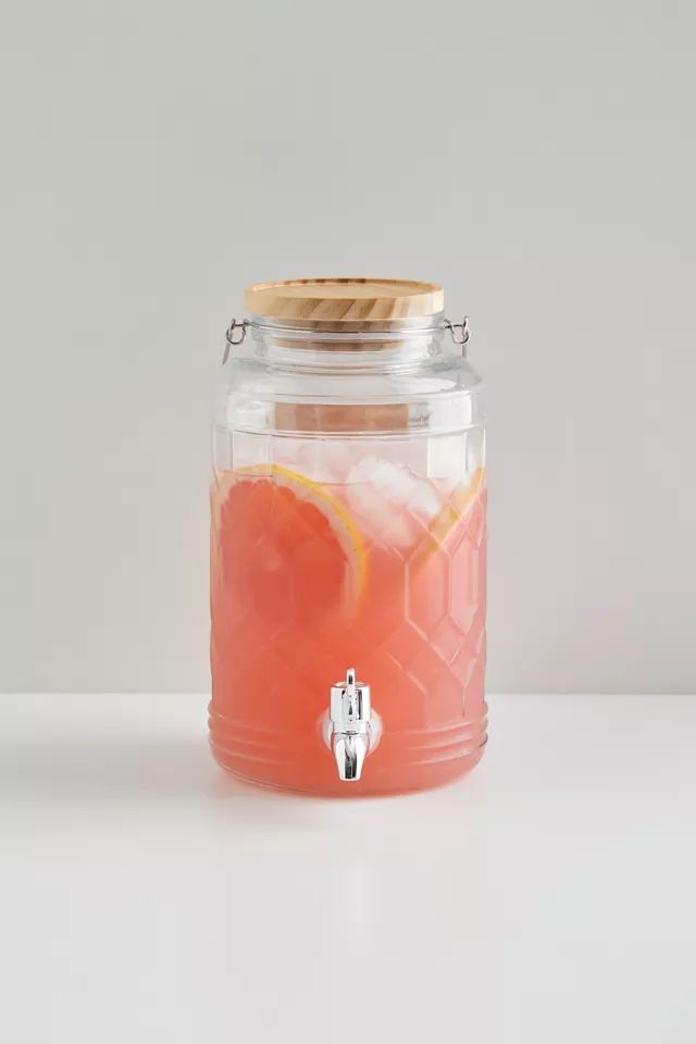 Wood Lidded Glass Beverage Dispenser | Urban Outfitters (US and RoW)