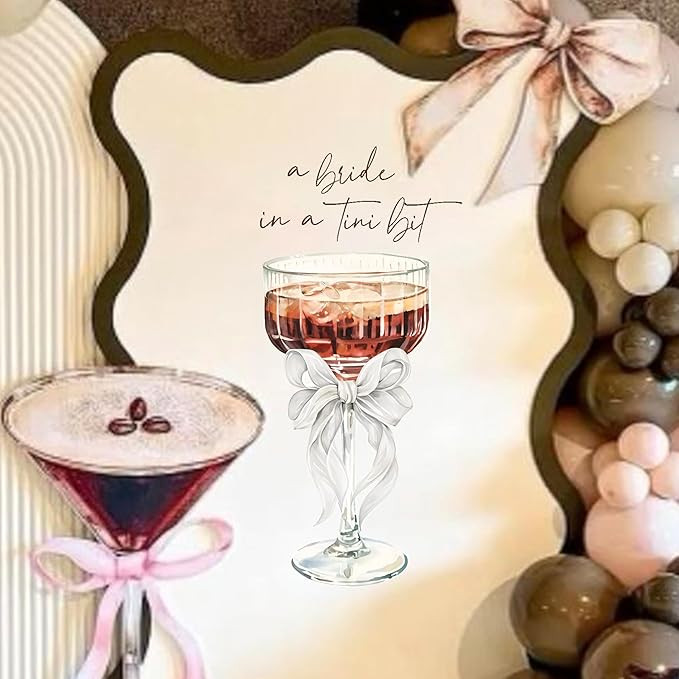 A Bride in A Tini Bit Decal - Bridal Shower Party Decoration Supplies, Espresso Martini Themed Wa... | Amazon (US)