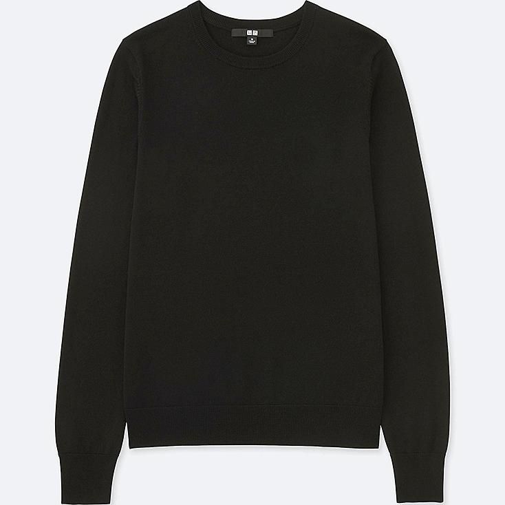UNIQLO Women's Extra Fine Merino Crewneck Sweater, Black, XXS | UNIQLO (US)
