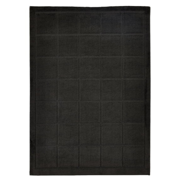 Mainstays Solid High Low Tufted Grid Dark Gray Indoor Area Rug, 5' x 7' | Walmart (US)