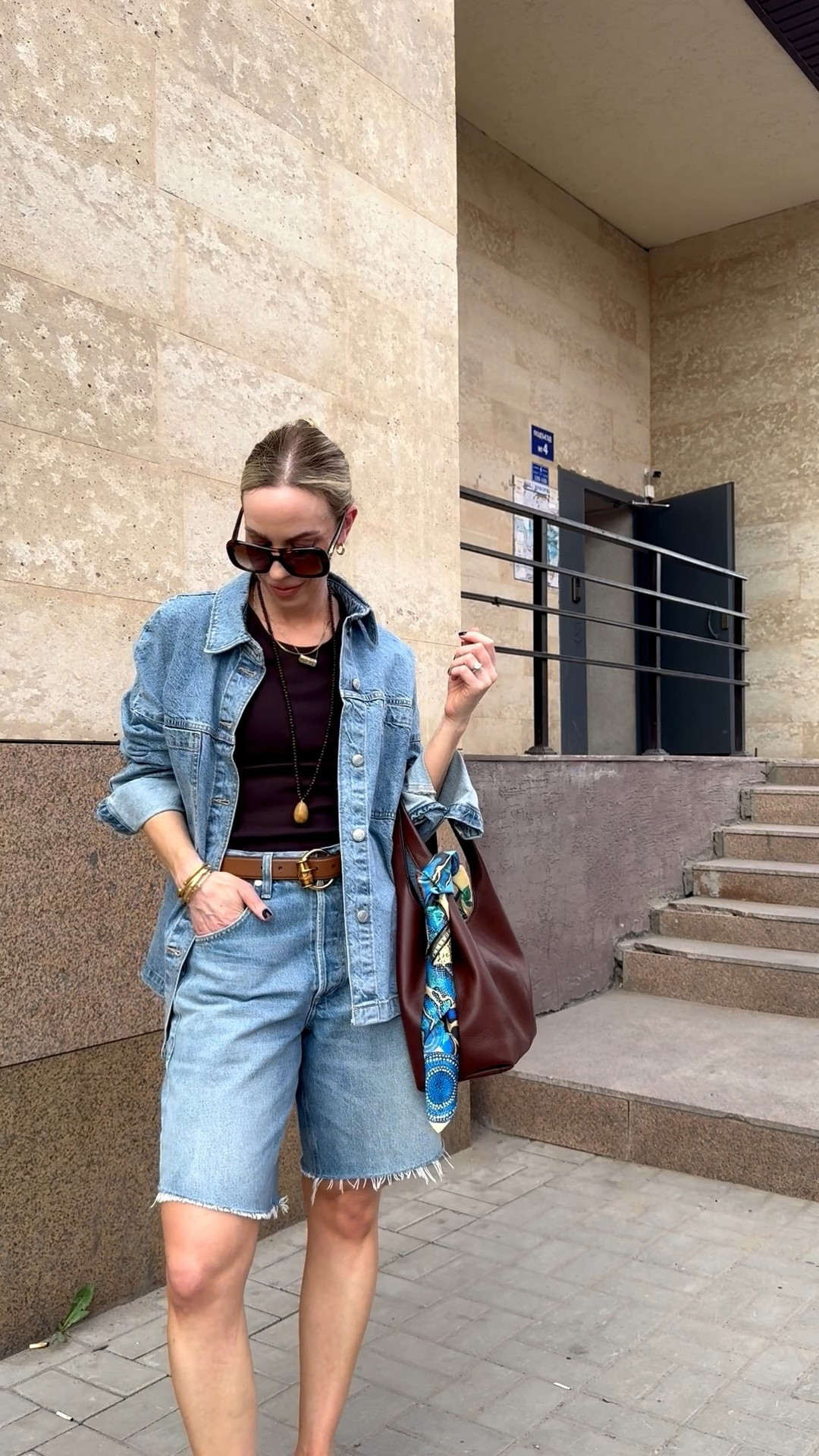 All denim outfit for summer, denim on denim, denim bermuda shorts, Gucci sandals, Le Tanneur handbag (20% off right now!)

#LTKSaleAlert #LTKOver40 #LTKSeasonal