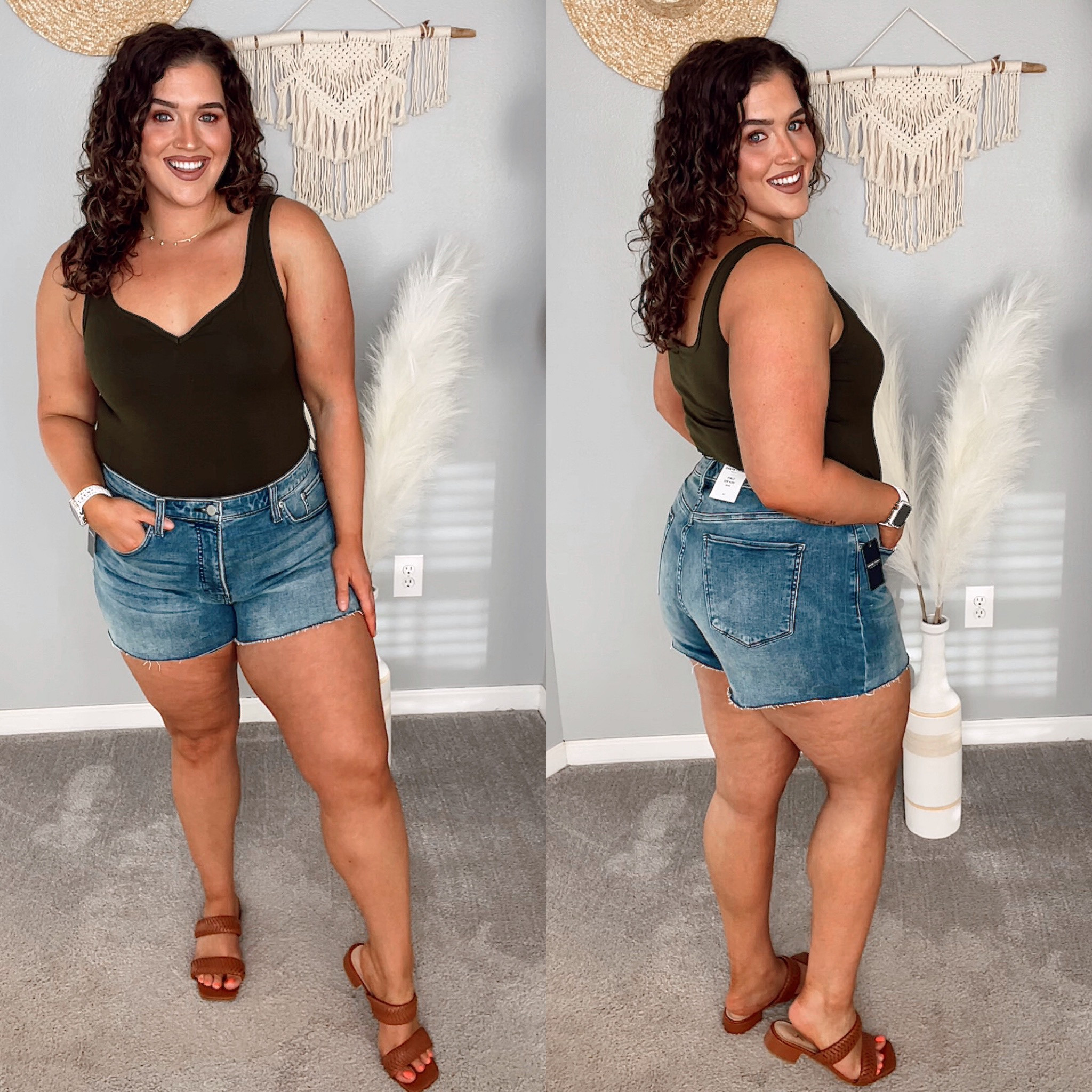 Midsize curvy jean shorts on Amazon! 
Shorts: 32
Bodysuit: XL 
Bodysuit, denim shorts, sandals, summer outfits, spring style 
Linking other Lucky Brand shorts as well! 
#midsizeoutfits #shorts #jeanshorts #denimshorts #affordablefashion #bodysuit #sandals #luckybrand #curvydenim #styleinspo #ootd #casualoutfits 

#LTKcurves #LTKSeasonal #LTKstyletip