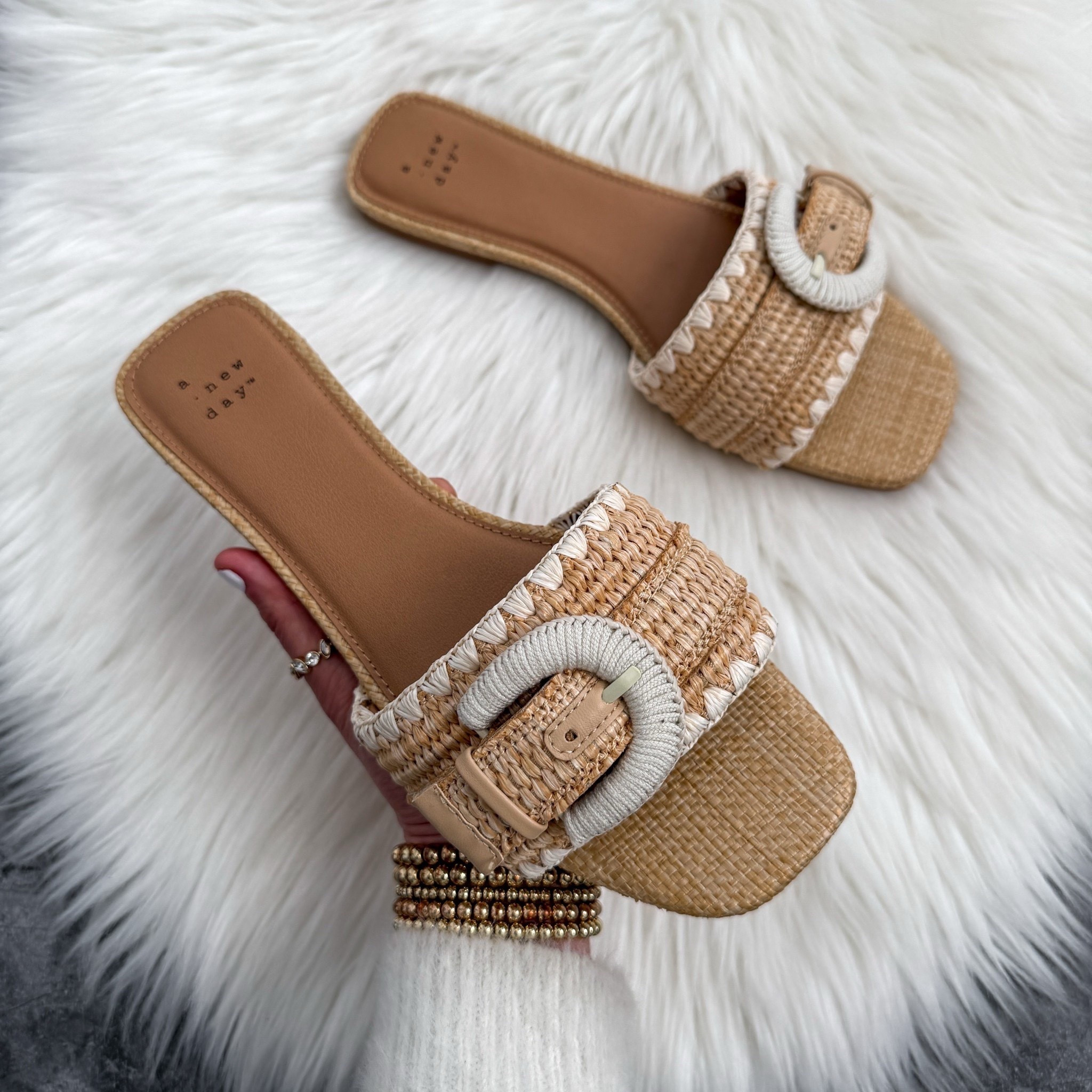 Women’s target Audrey sandals with memory foam insole a new day runs true to size 