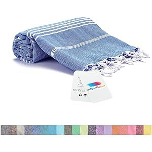 Realgrandbazaar Pestemal Turkish Towel %100 Cotton - Pre Washed, More Softly 39 x 69 Large Peshte... | Amazon (US)