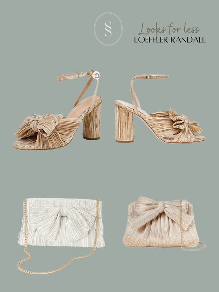 Loeffler randall bow knotted heels and bow clutch looks for less. Can you spot the dupe?! Pretty amazing play on these designer favorites. Linked all options 

#LTKunder100 #LTKshoecrush #LTKHoliday