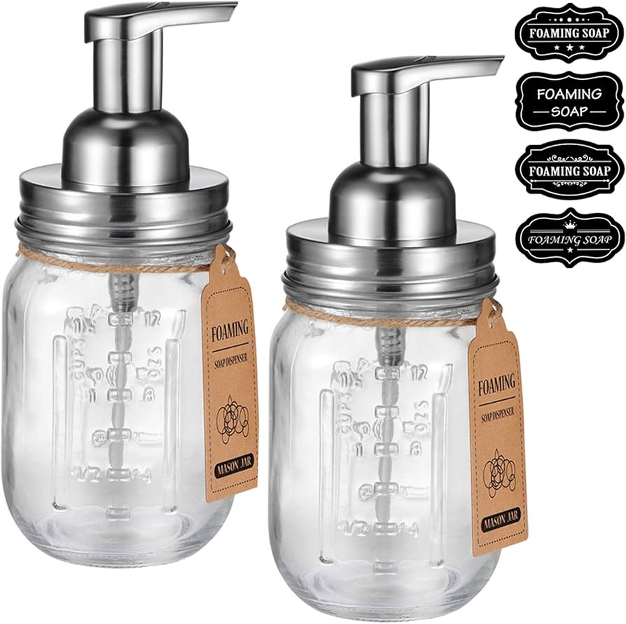 Amazon.com: Mason Jar Foaming Soap Dispenser - Rustproof Stainless Steel Lid/BPA Free Foam Pump,w... | Amazon (US)