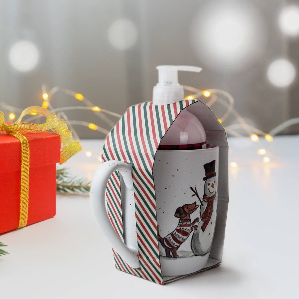 16oz Ceramic Merry Christmas Mug and Lotion Gift Set - Peppermint & Pine | Target