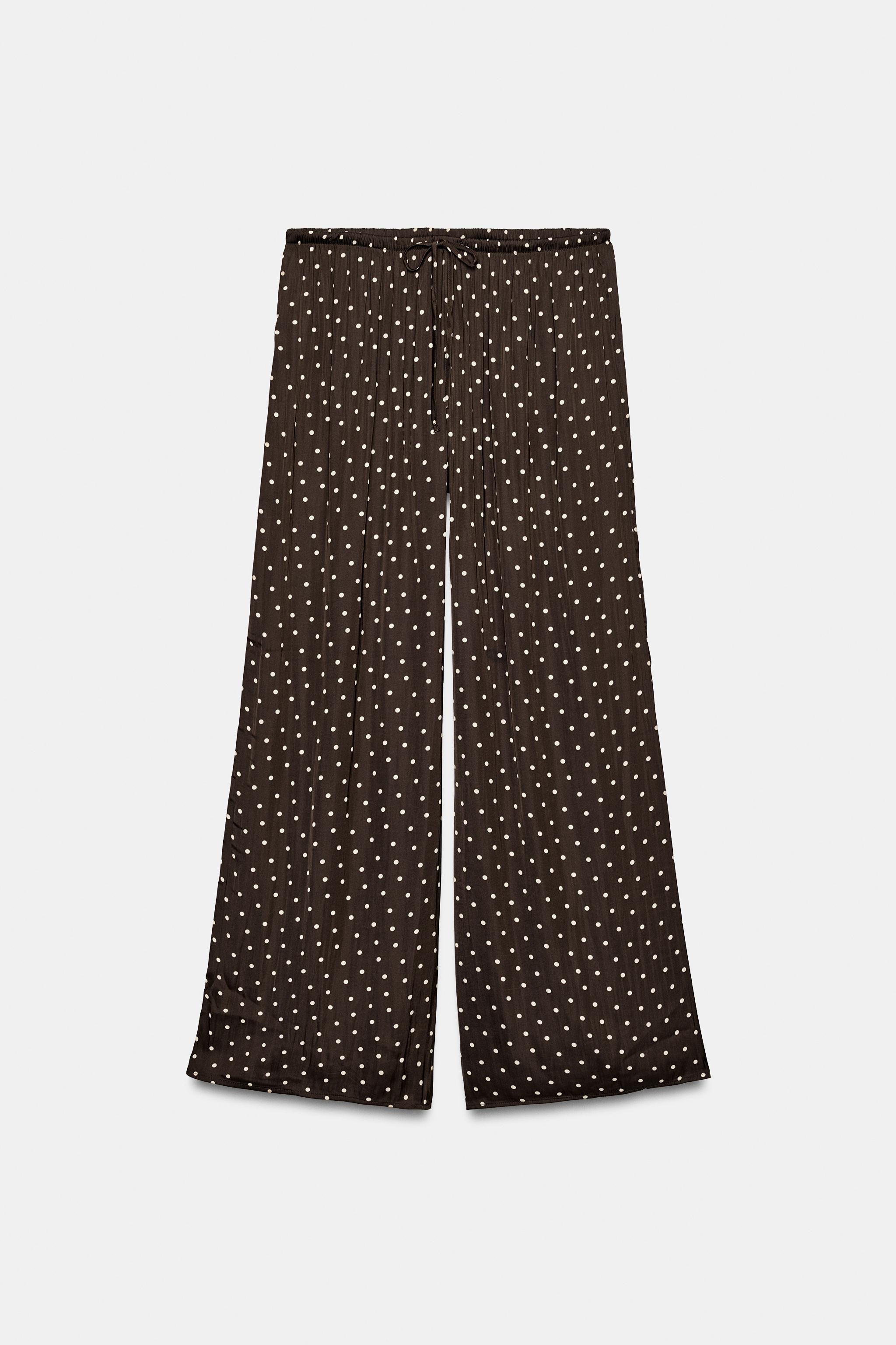 POLKA DOT FLOWY PALAZZO PANTS | Zara US