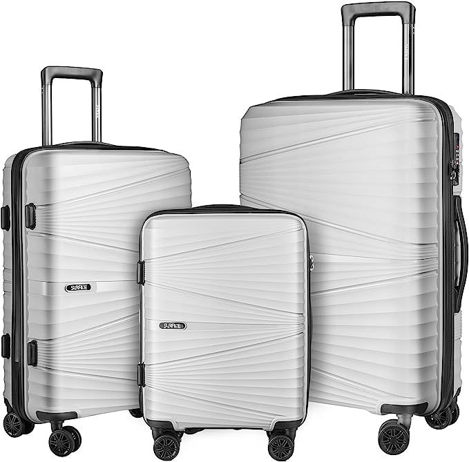 SURFLINE Hardside Luggage Sets Carry on Luggage Suitcases with Spinner Wheels Lightweight Luggage... | Amazon (US)