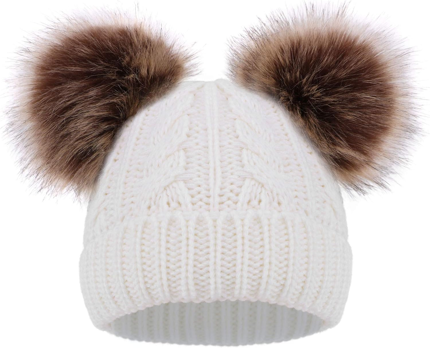 Simplicity Warm Kids Boys Girls Winter Hat with Pompom Ears Elastic Knitted Toddler Beanie Hats f... | Amazon (US)