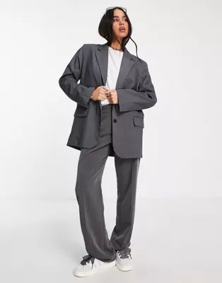 Weekday Erin oversized blazer in gray - part of a set | ASOS (Global)