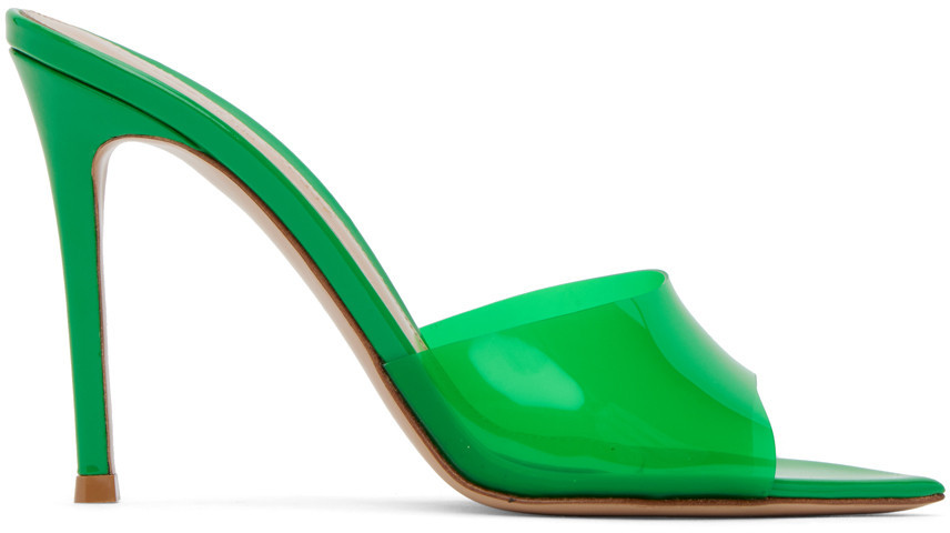 Gianvito Rossi Green Elle Heeled Sandals | SSENSE