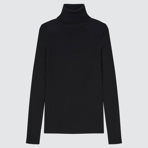 Women 100% Extra Fine Merino Ribbed Turtleneck Jumper | UNIQLO (UK)