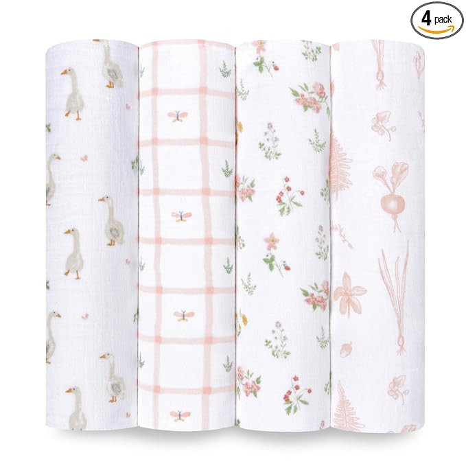 aden + anais Essentials Baby Muslin Swaddle Blankets, Newborn Receiving Blanket for Swaddling, 10... | Amazon (US)