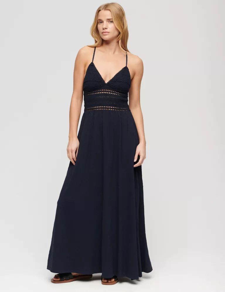 Jersey Lace V-Neck Maxi Waisted Dress | Marks & Spencer (UK)