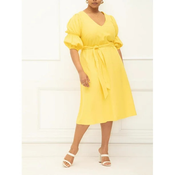 eloquii fit & flare dress Island White Mini Dress main image 0