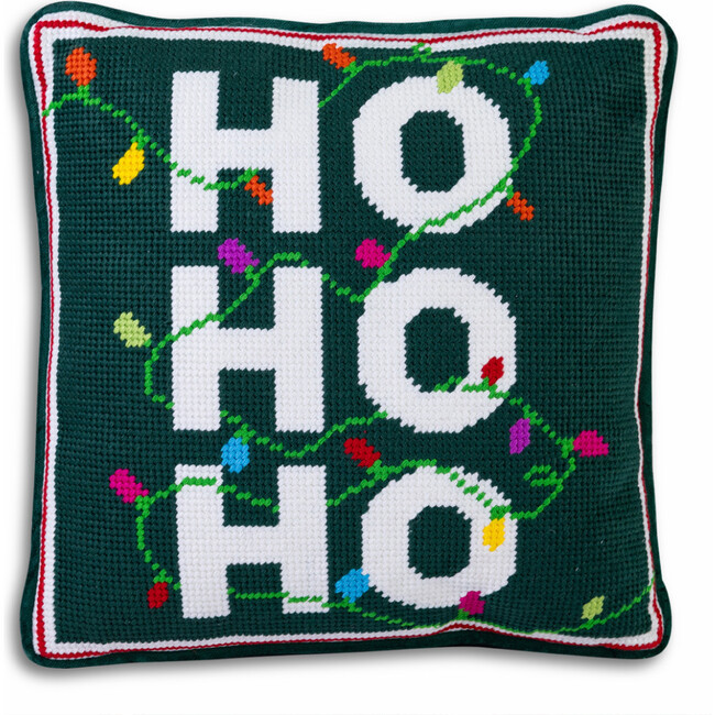 Ho Ho Ho Needlepoint Pillow | Maisonette