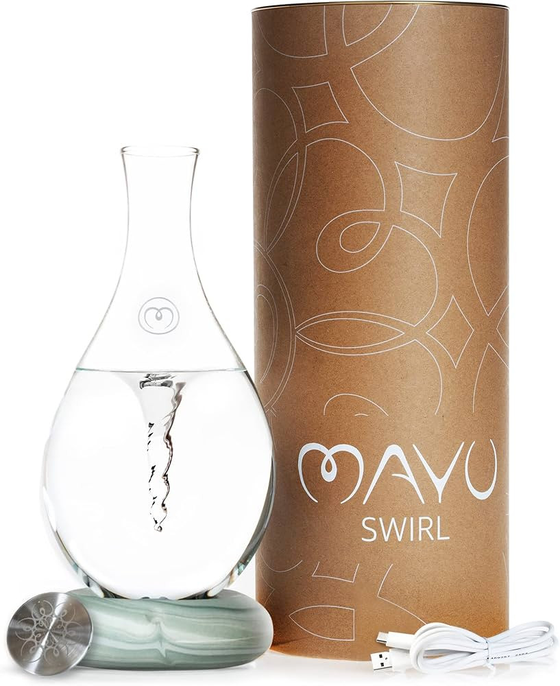MAYU Swirl Structured Water Pitcher - Handblown Glass Carafe 1.5 Liter Design Jug - Innovative Vo... | Amazon (US)
