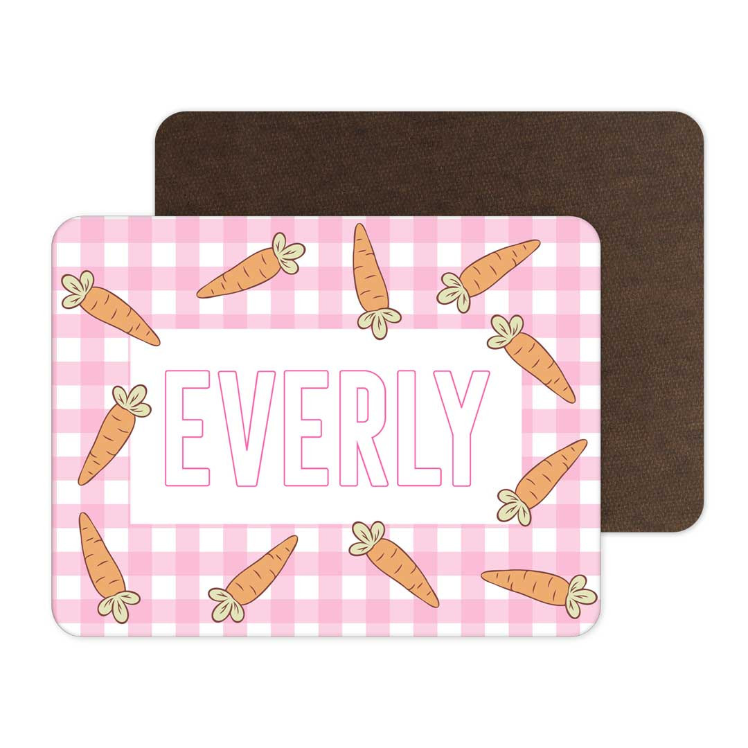 Kids Personalized Whiteboard | Pink Gingham | Caden Lane