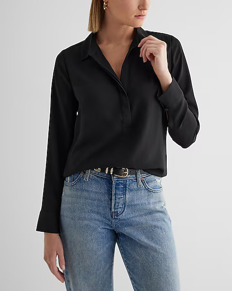 Half Button Up Portofino Shirt | Express