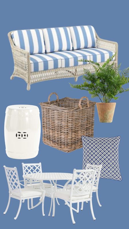 Spruce up your home this spring with classic outdoor furniture and decor. 

I was so excited to find this outdoor sofa and chair collection from Frontgate. I paired it with an iron white tabel from
Ballard for a fresh, traditional look. 

#LTKhome #LTKSeasonal #LTKsalealert