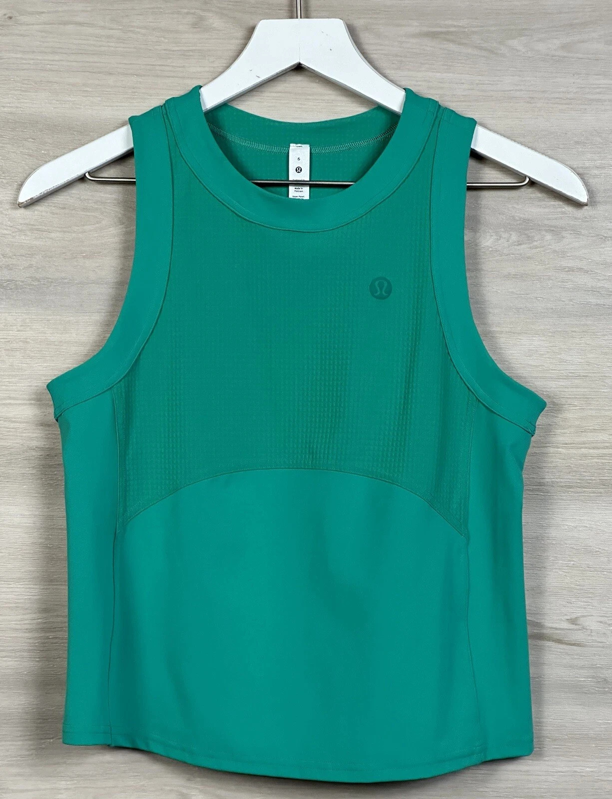 Lululemon Grid Texture Tennis Tank Nulux Size 6 Maldives Green MLGR 04303 | eBay US
