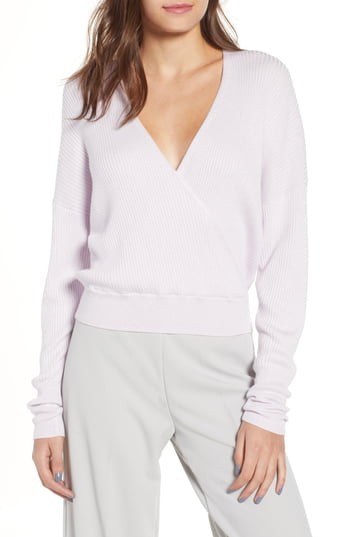 Women's Leith Rib Wrap Sweater, Size XX-Small - Purple | Nordstrom