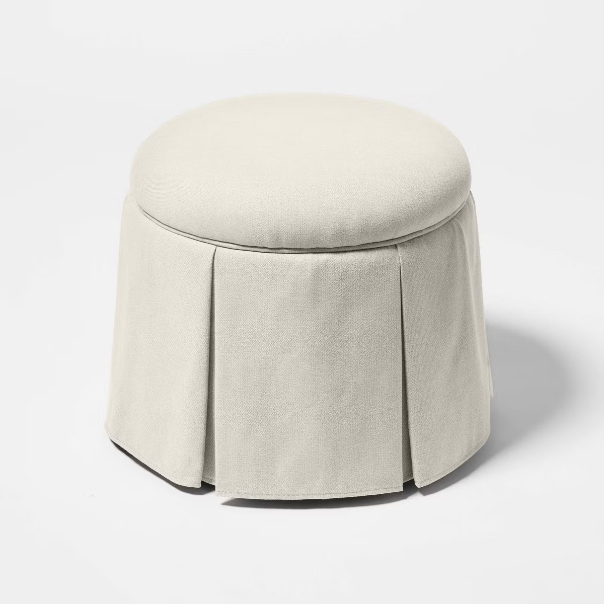 Box Pleat Skirt Storage Ottoman Performance Fabric - Threshold™ designed with Studio McGee | Target