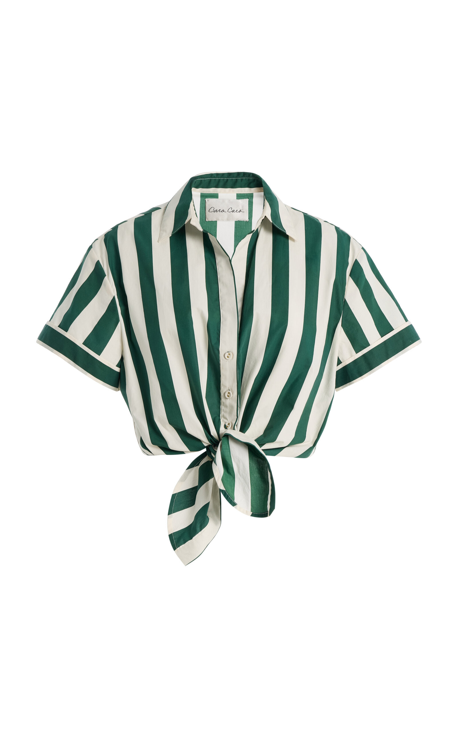 Asbury Striped Cotton Cropped Shirt | Moda Operandi (Global)
