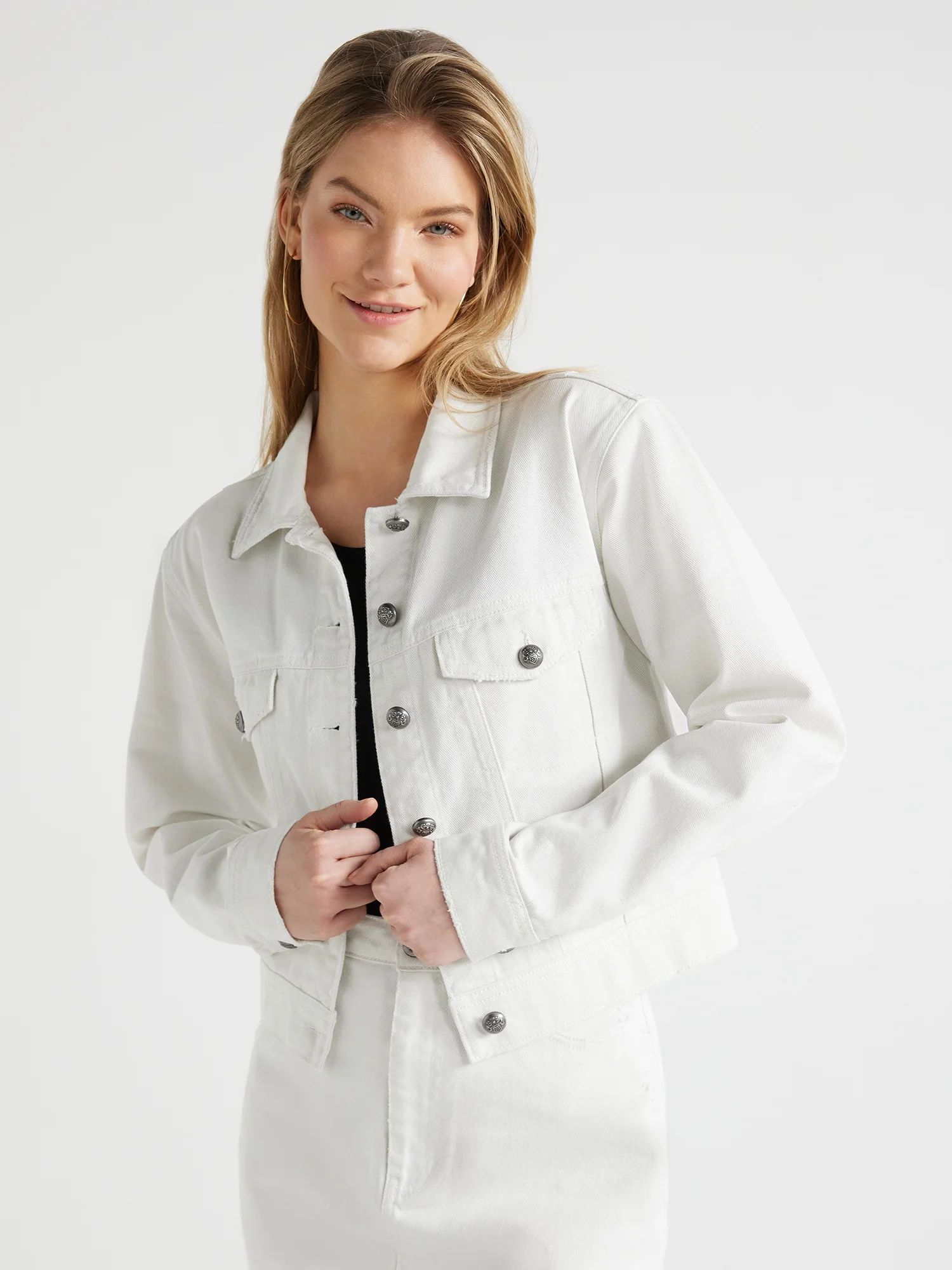 Scoop Women’s Crop Jean Jacket, Sizes XS-XXL | Walmart (US)