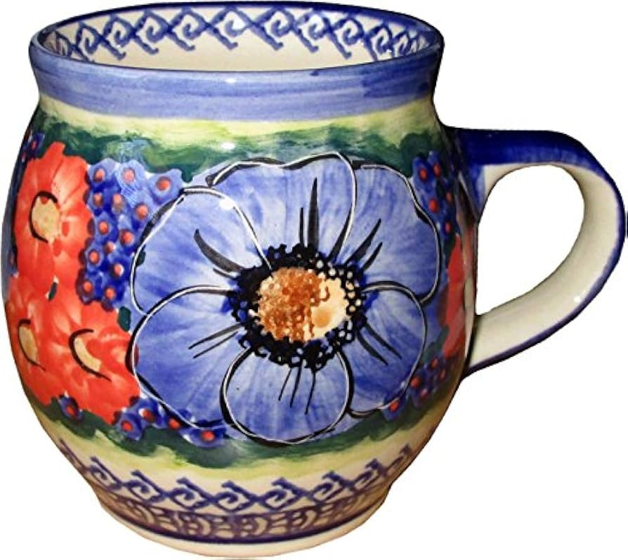 Boleslawiec Polish Pottery Bubble Mug 16 oz Coffee Mug or Tea Cup Unikat Eva's Collection "Isabel... | Amazon (US)